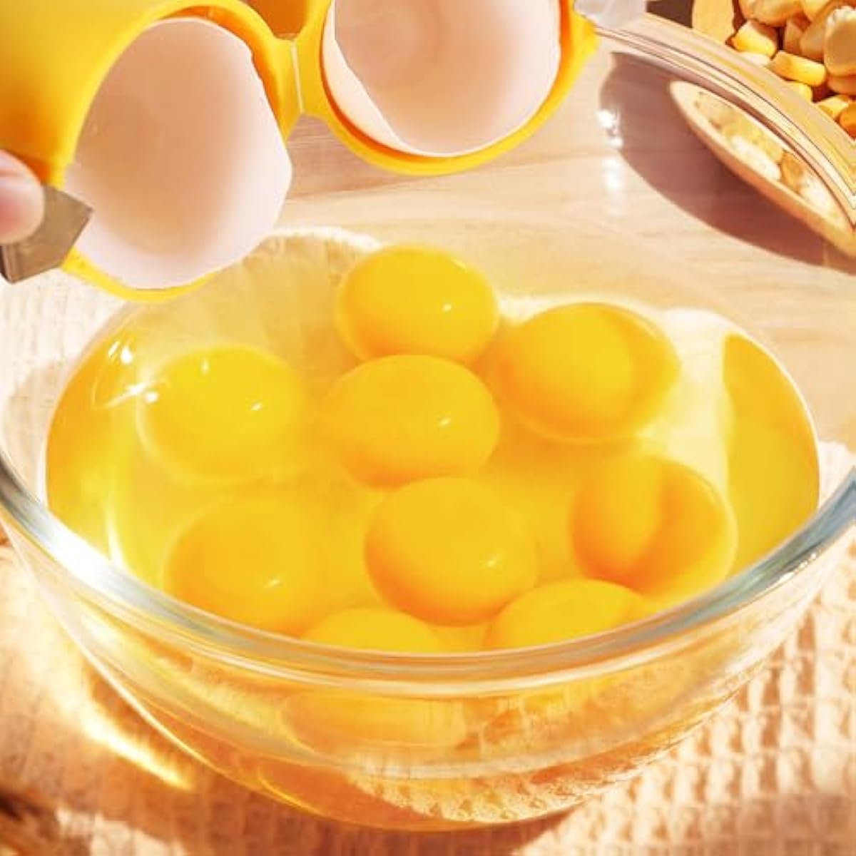 Stainless Steel Egg Shell Opener, 2025 New Egg Shell Cutter Egg Shell Separator for Raw Eggs Gadgets, Multifunctional Egg Cutter Egg Cracker Separator for Home Kitchen (Red)