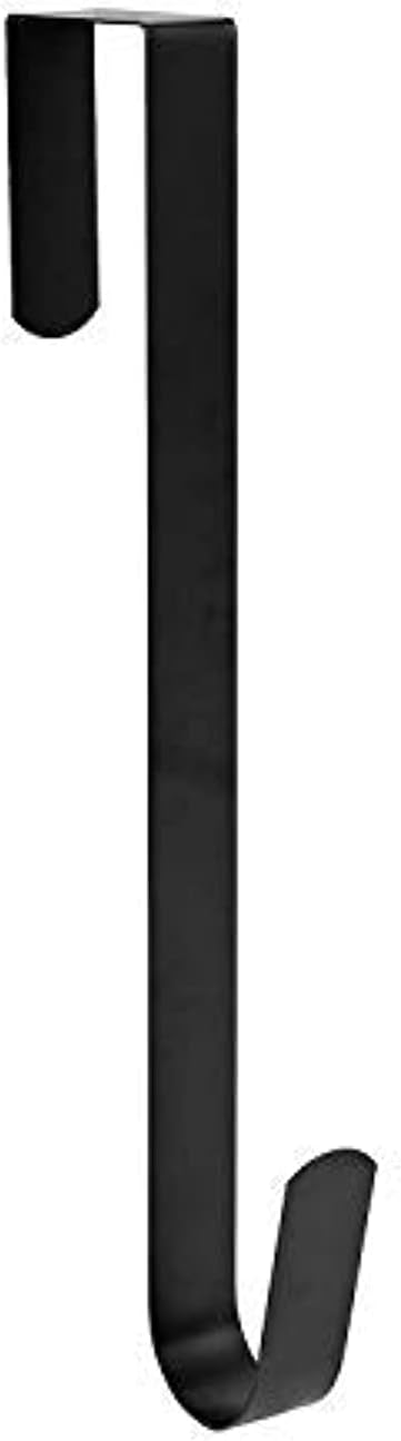Sattiyrch 15" Wreath Hanger for Front Door,Sturdy Steel Wreath Door Hanger,Over The Door Hanger Hook (Black,1)