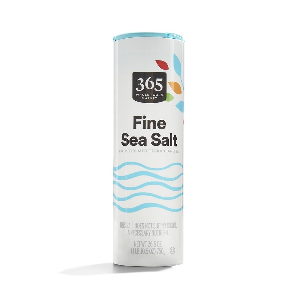 Fine and Flaky Whole Foods Market Sea Salt, 26.5 oz, Kosher Certified, Non-GMO