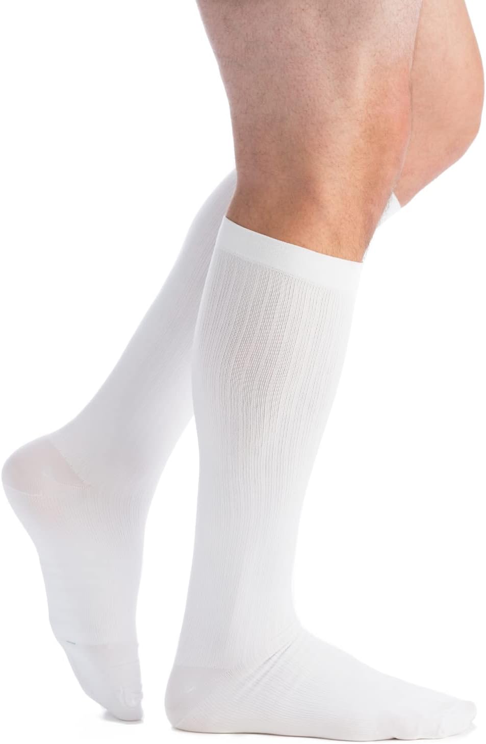 EvoNation Men's USA Made 20-30 mmHg Knee High Compression Socks Tan Large