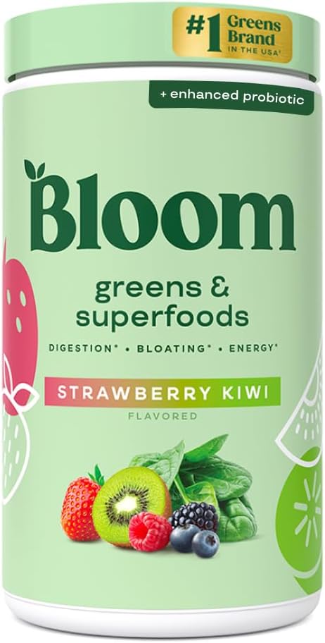 Bloom Nutrition Superfood Greens Powder with Probiotics, Prebiotics, and Digestive Enzymes for Gut Health