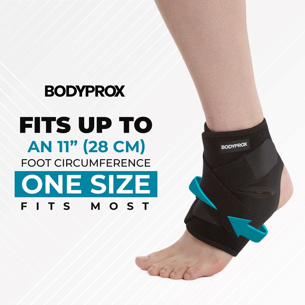 Bodyprox Ankle Support Brace, Breathable Neoprene Sleeve, Adjustable Wrap