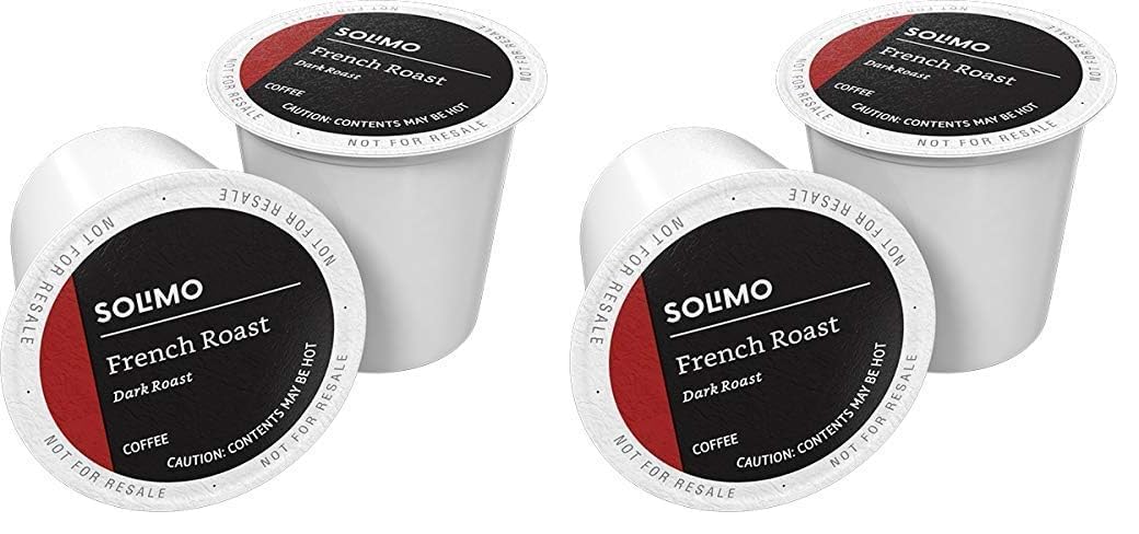 Amazon Solimo Dark Roast Coffee Pods, French Roast, 100 Count, Compatible with Keurig 2.0 K-Cup Brewers