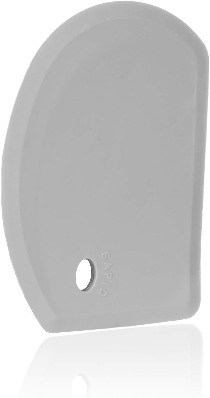 Sapid Flexible Curved Edge Silicone Bowl Scraper Dough Scraper Baking Bread | Food Grade Bench Scraper for Baking Sourdough Bread, Cake, Multipurpose Kitchen Dish Scrapers, Easy Clean (5.98"x4.3", Gray)