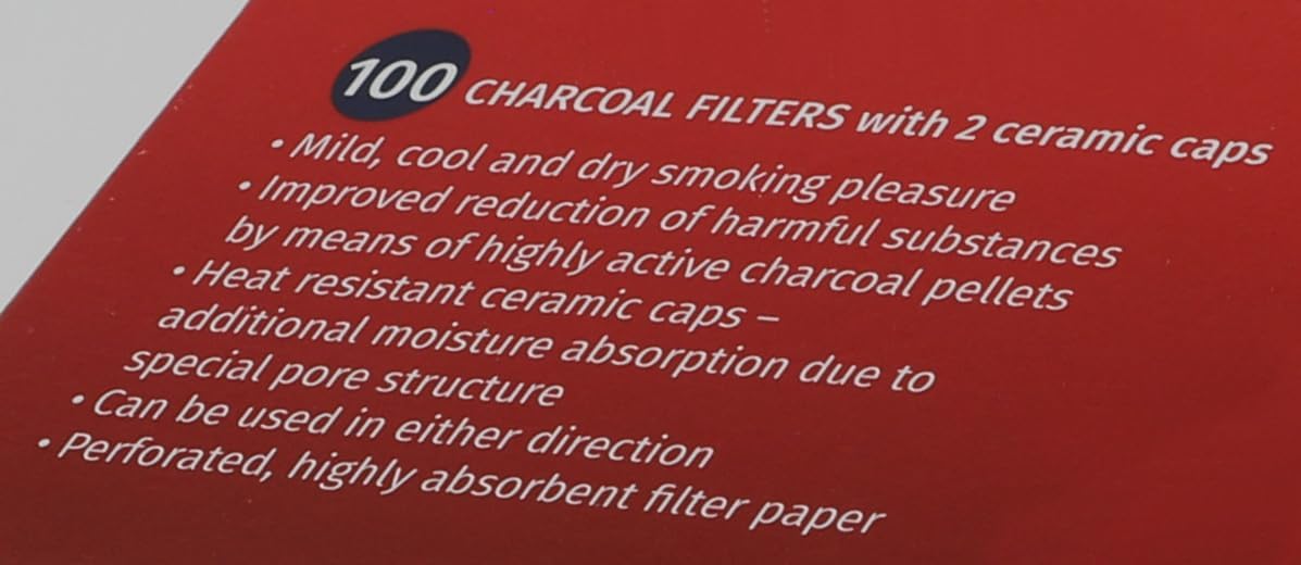 Vauen Dr. Perl Junior 9mm Activated Carbon Pipe Filters, 100 Pack