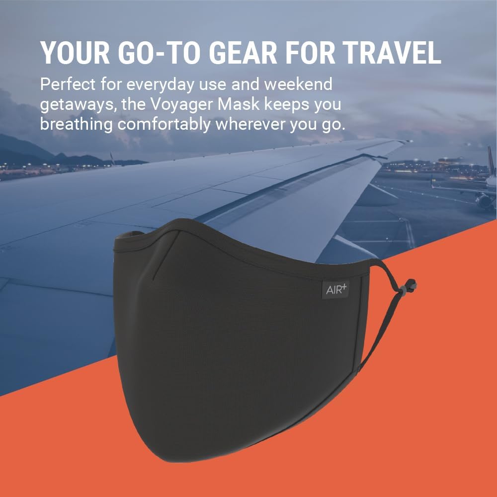 AIR+ Reusable Face Mask, Multi-Layer, Washable, Breathable, Anti-fog for Glasses