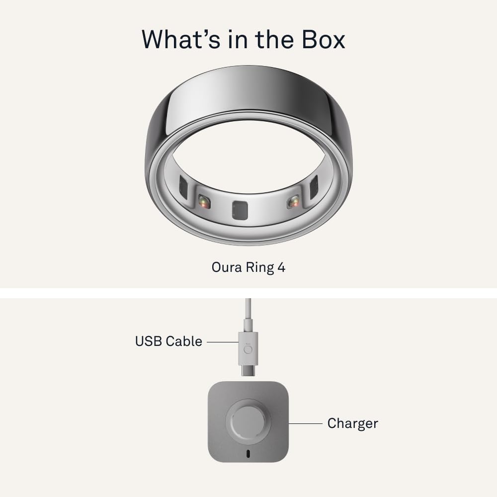Oura Ring 4 Silver Size 9 Sleep Activity Tracker with AI Advisor