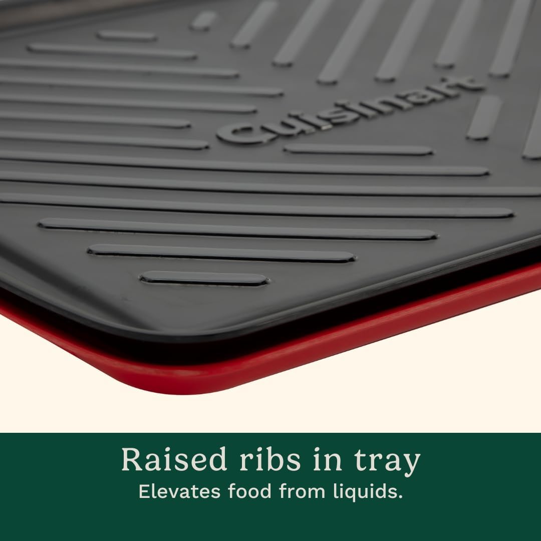 Cuisinart Grilling Prep and Serving Tray, Dishwasher-Safe, 2-Pc Nesting Set | CPK-200, 17-in x 10.5-in food tray set for prepping and serving, shatter-resistant melamine design fits 6 burgers