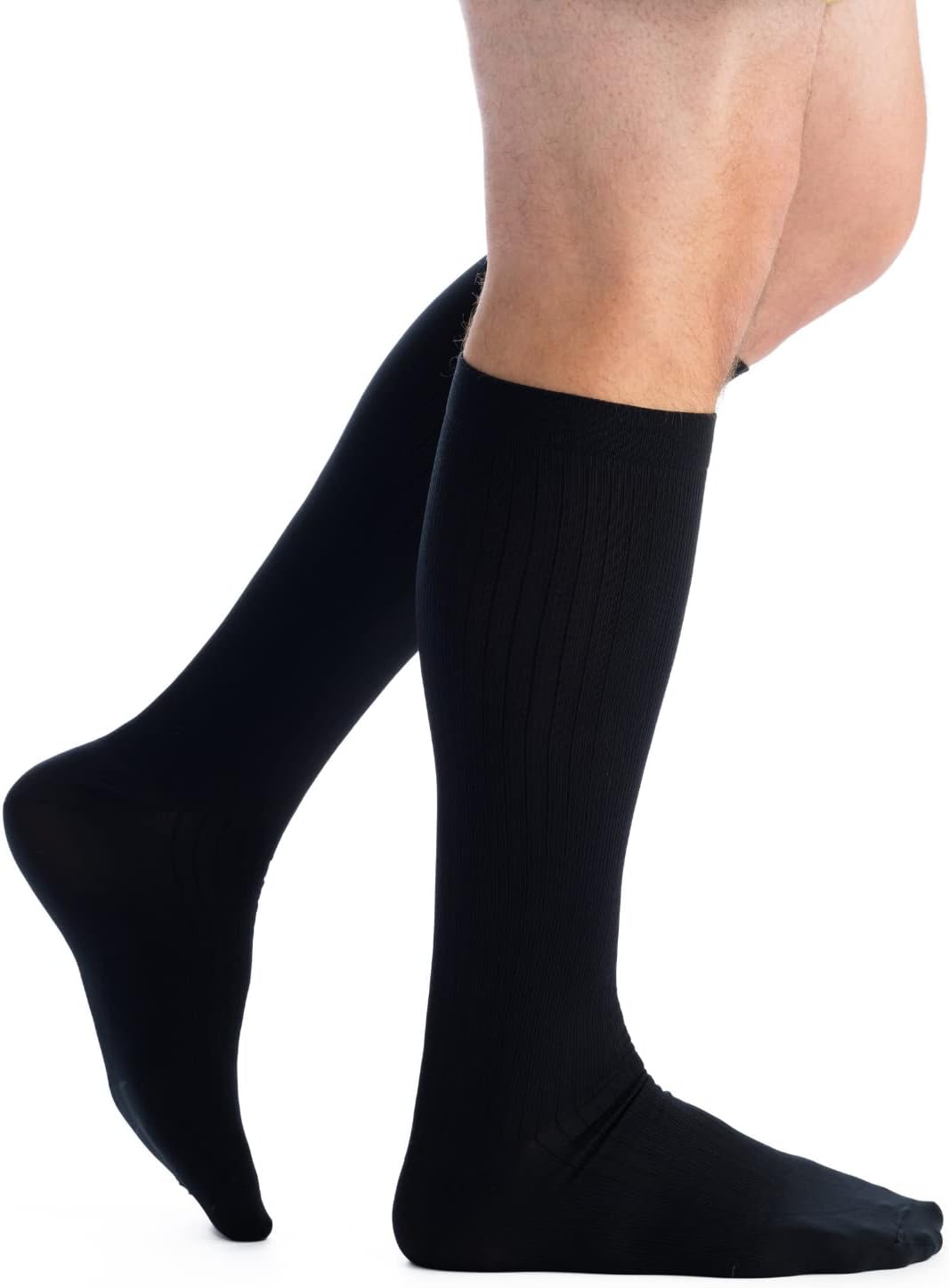 EvoNation Men's USA Made 20-30 mmHg Knee High Compression Socks Tan Large