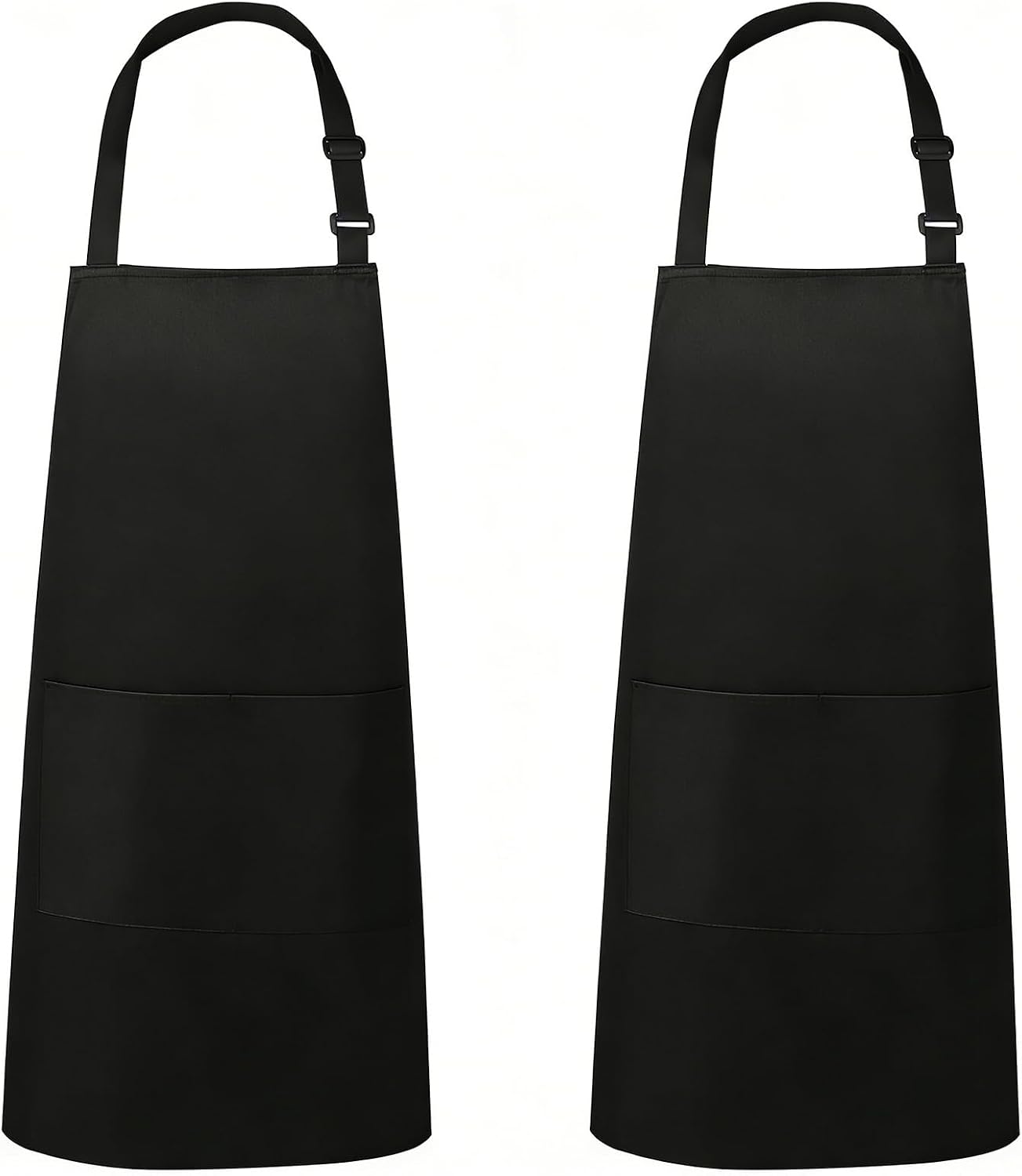VALOME 2 Pack Kitchen Aprons with Pockets, Cooking Chef Apron for Men Women | Adjustable Neck Strap, Unisex Bib Soft Aprons, Cotton-Blend, for Grilling Cooking Gardening Baking