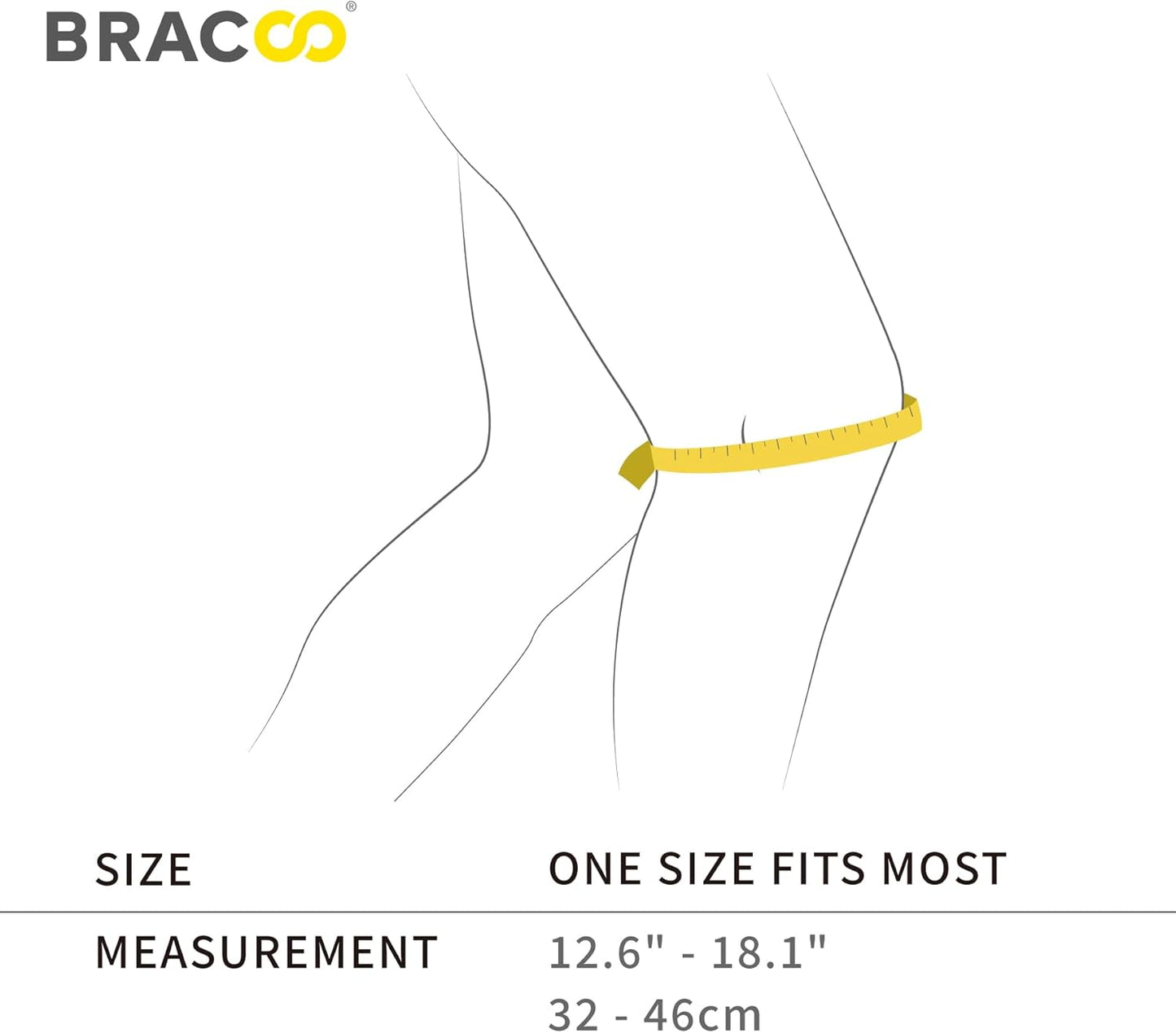 Bracoo Knee Support Brace for Men Women, Adjustable Compression Sleeve Wrap