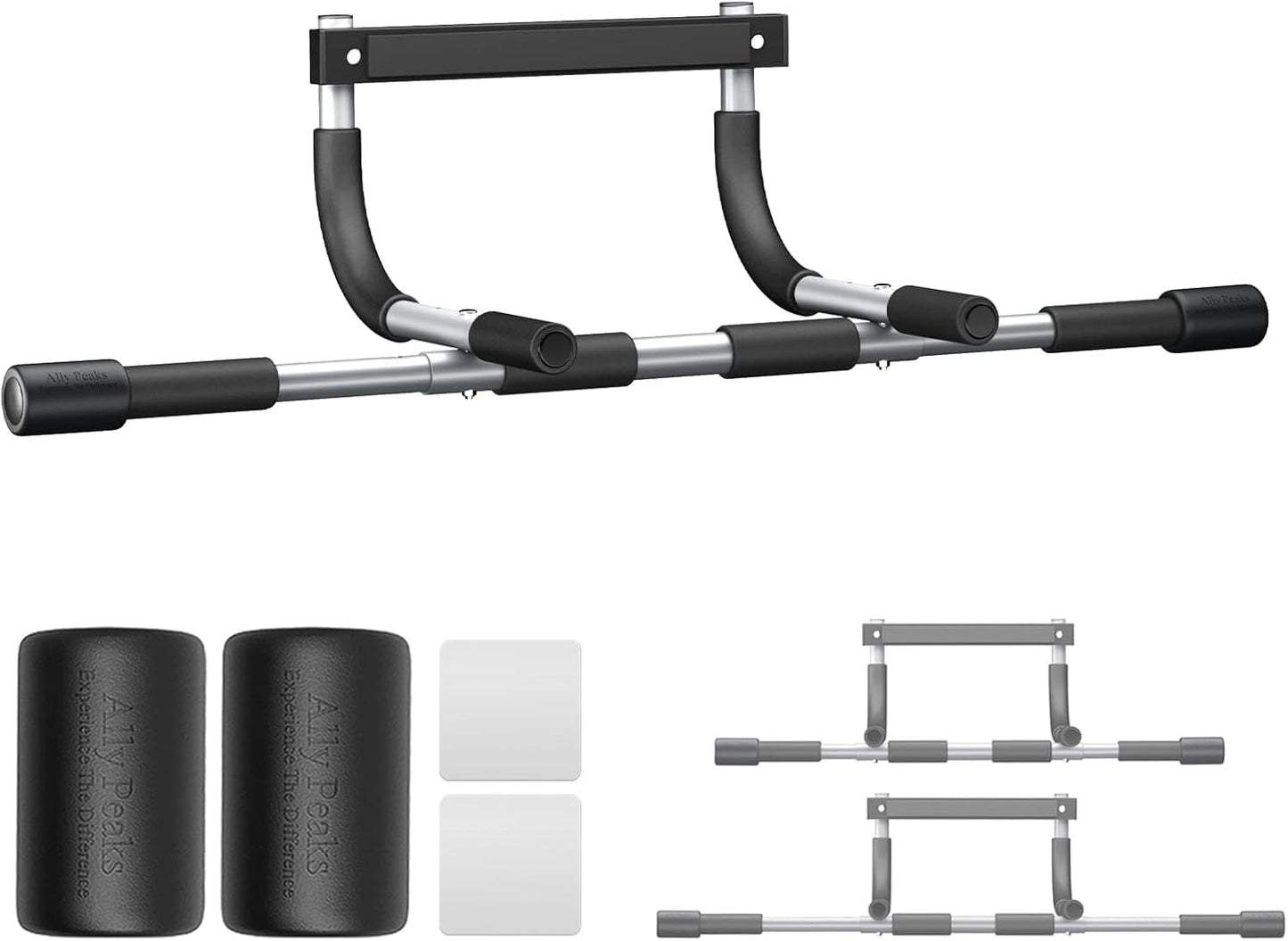 Ally Peaks Adjustable Doorway Pull Up Bar, 500 lb Capacity, Silicone Protection