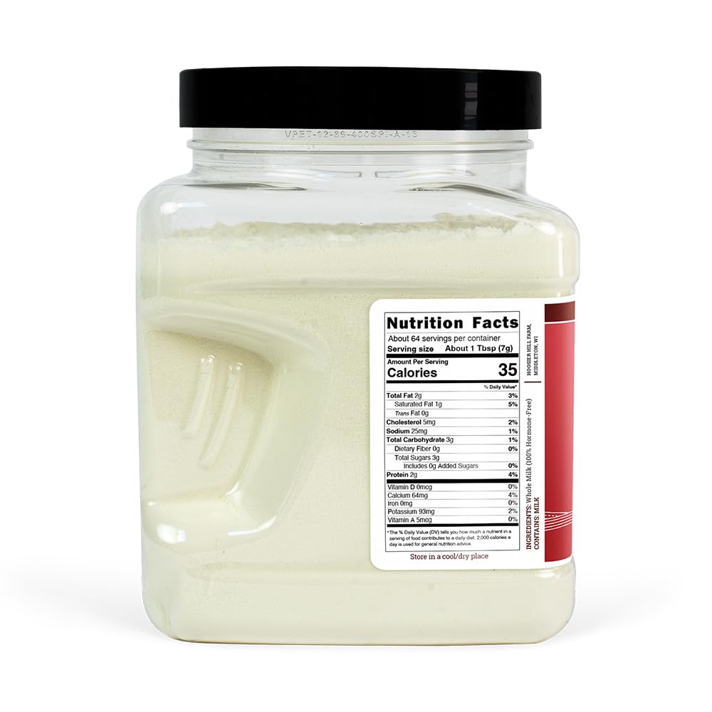 Hoosier Hill Farm 100% Hormone-Free Whole Milk Powder, 1 Pound, US Product, Non-Refrigerated