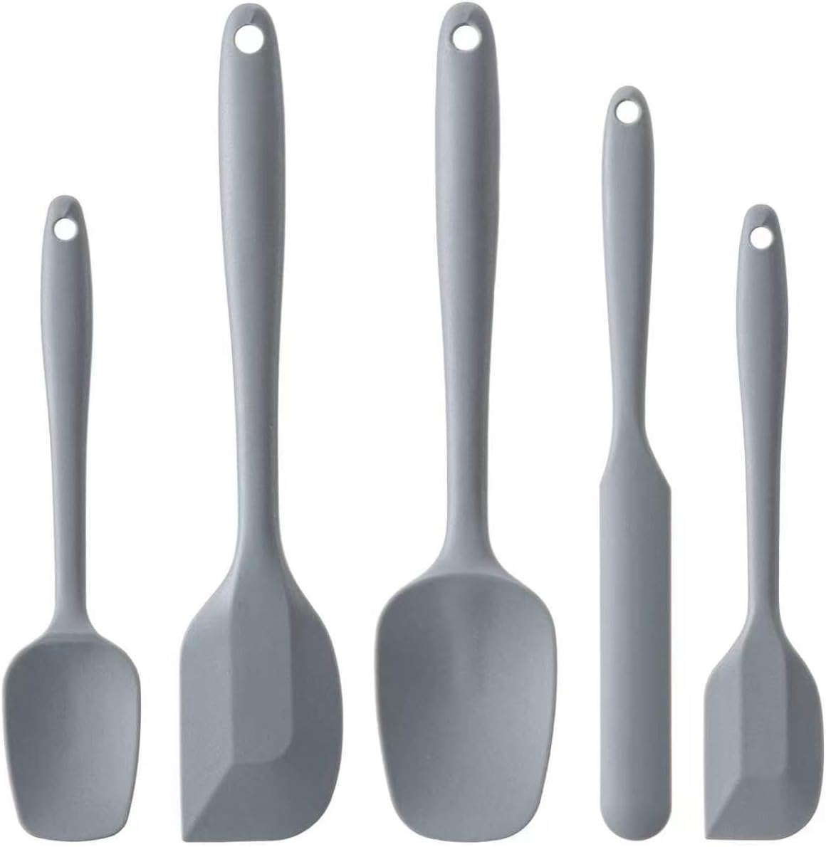 Silicone Spatula Set, 5 Piece Food Grade Rubber Spatulas for Baking, Cooking, and Mixing High Heat Resistant Non Stick Dishwasher Safe BPA-Free (Multicolor)