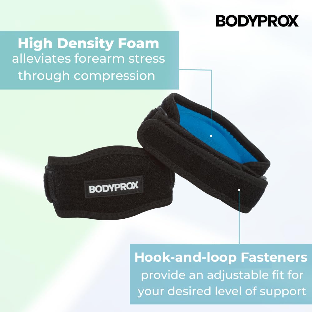 Bodyprox Elbow Brace 2 Pack for Tennis and Golfer's Elbow Pain Relief