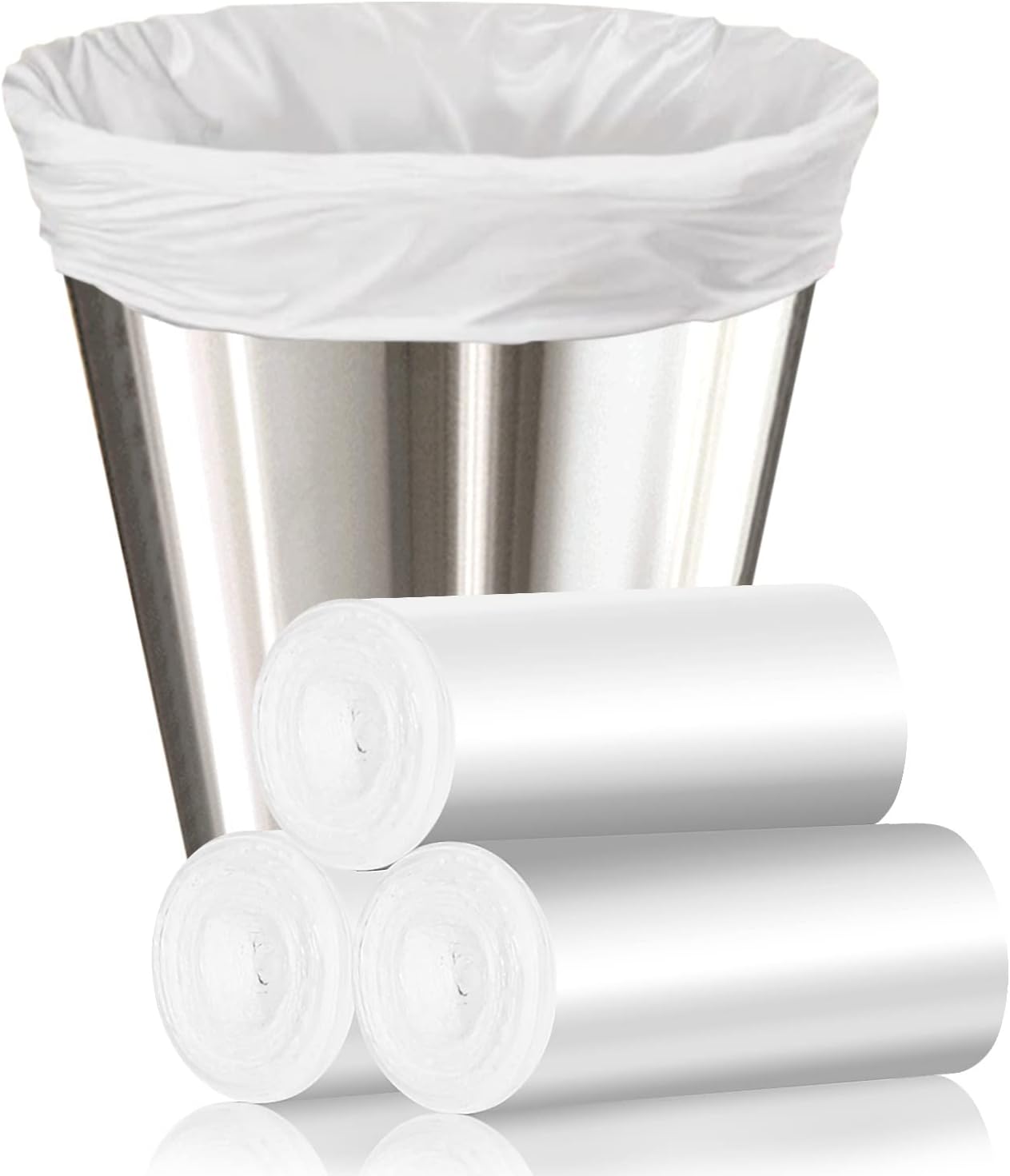 105 Count Small Trash Bags, 4 Gallon Garbage Can Liners - Unscented Wastebasket Trash Bags for Bathroom, Kitchen, Bedroom, Cleaning Supplies (15 Liter)