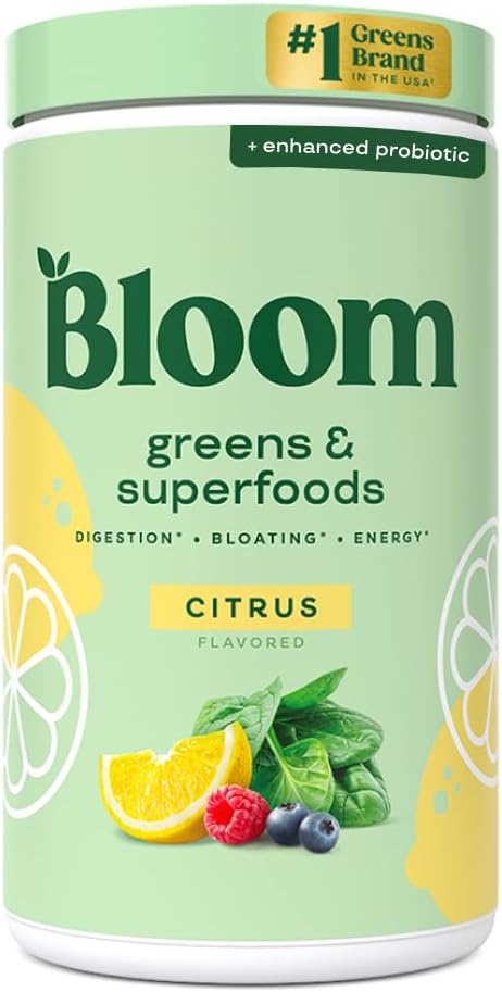 Bloom Nutrition Superfood Greens Powder with Probiotics, Prebiotics, and Digestive Enzymes for Gut Health