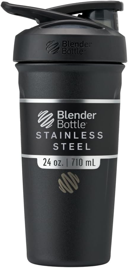 BlenderBottle Strada 24oz Insulated Stainless Steel Shaker Cup with Whisk