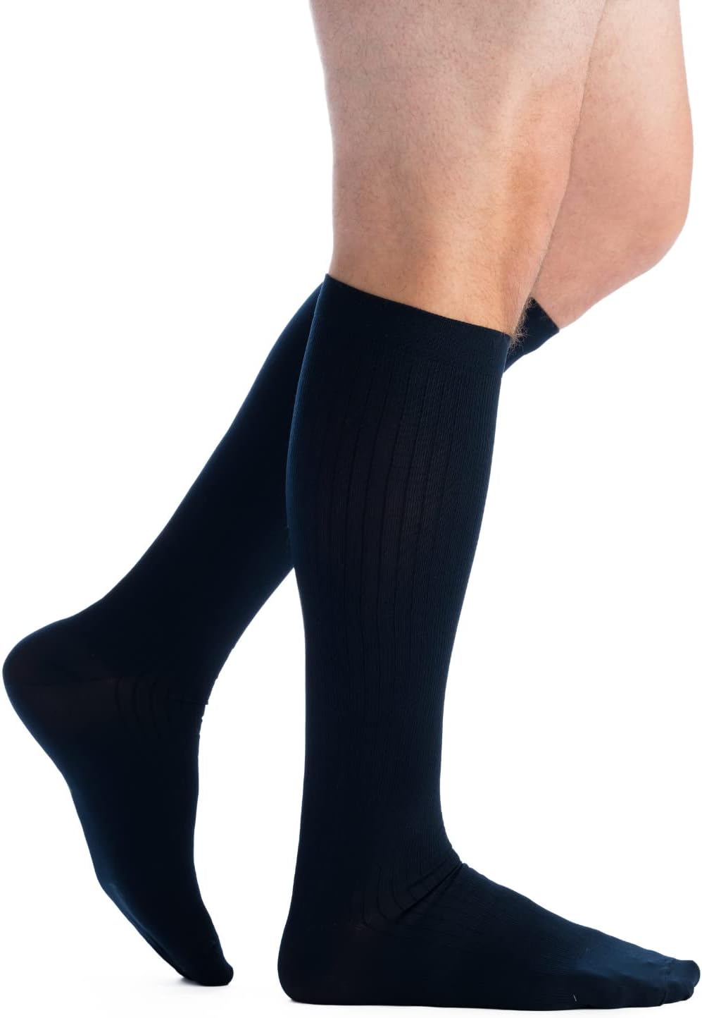 EvoNation Men's USA Made 20-30 mmHg Knee High Compression Socks Tan Large