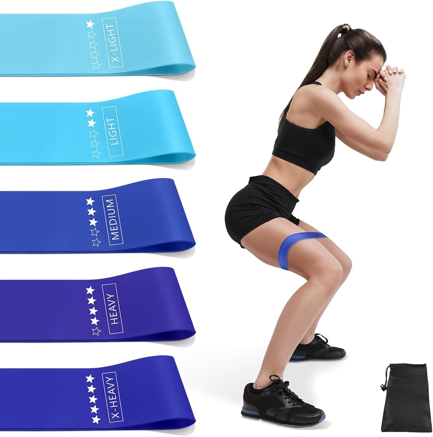 Resistance Bands Set with 5 Levels, Multi-Colored for Fitness