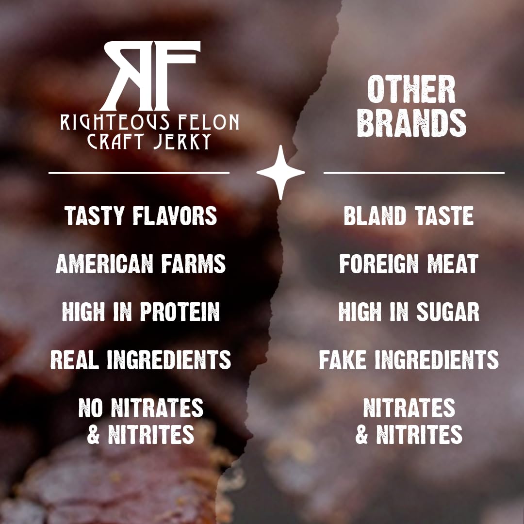 Righteous Felon Variety Meat Sticks, 100% Grass Fed Beef, Turkey & Pork, 10 Count