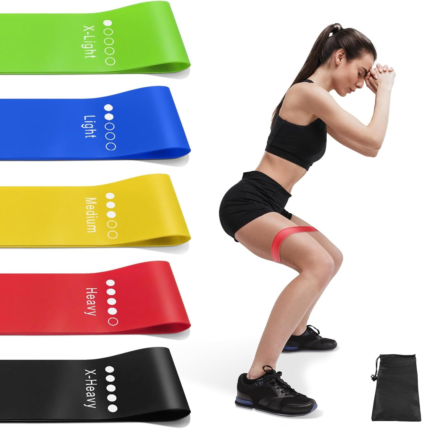 Resistance Bands Set with 5 Levels, Multi-Colored for Fitness
