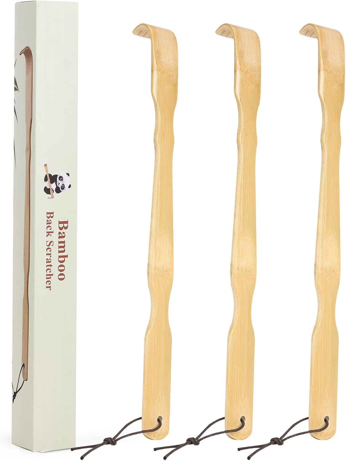 YIMICOO 2 Pack 17 Inch Long Wooden Bamboo Back Scratchers for Adults