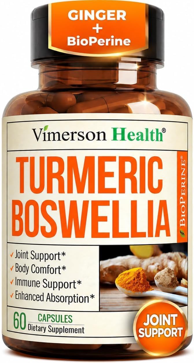 Boswellia Serrata Turmeric Curcumin Supplement for Inflammation and Joint Support