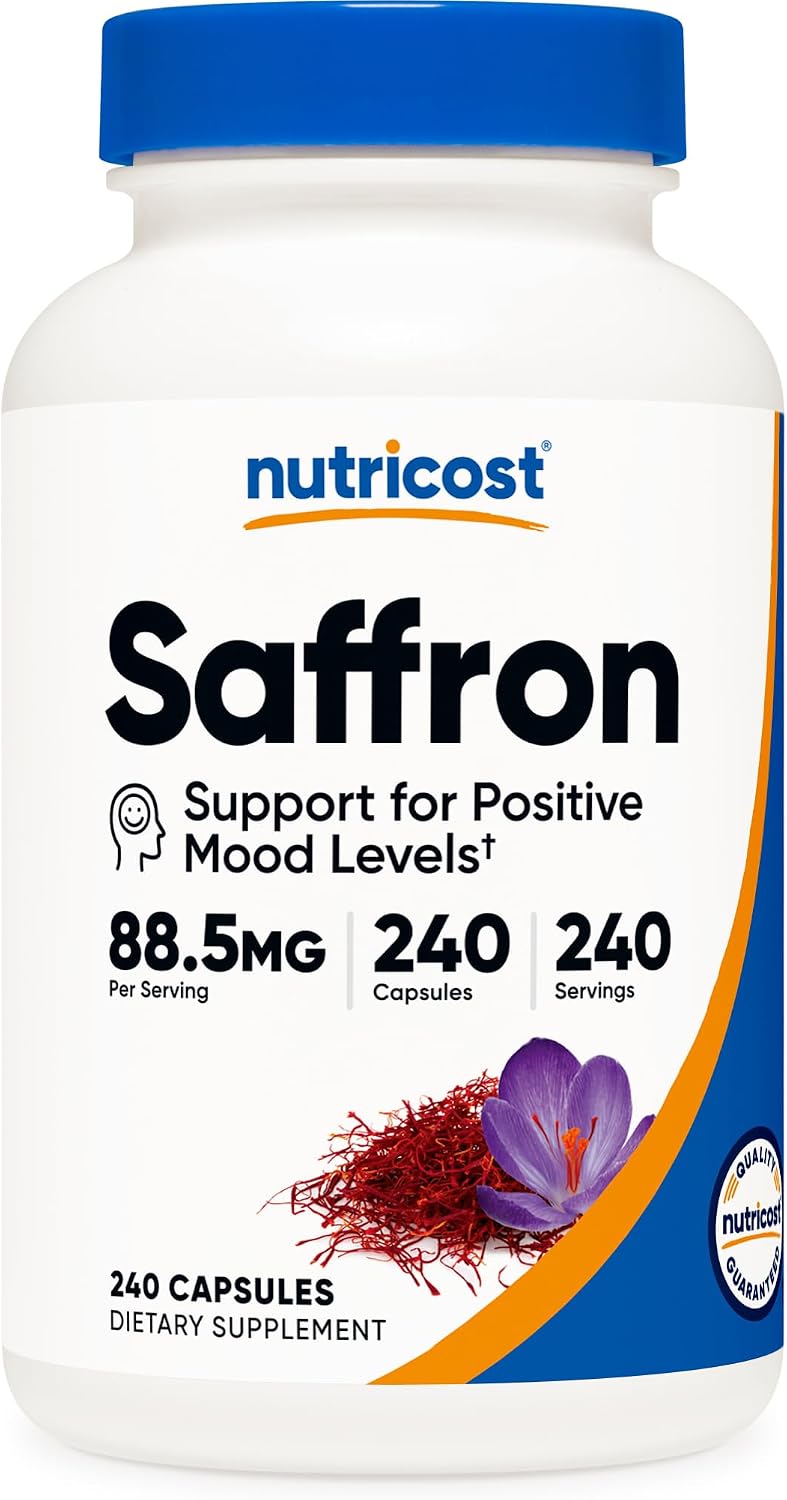 Nutricost Saffron Extract 88.5mg, 240 Veggie Capsules, Non-GMO, Gluten Free