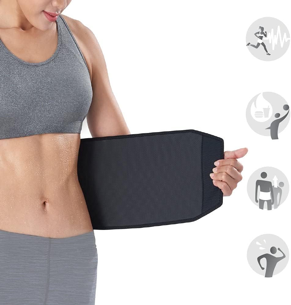 Bracoo Waist Trimmer Sweat Belt for Women & Men, Adjustable Stomach Wrap