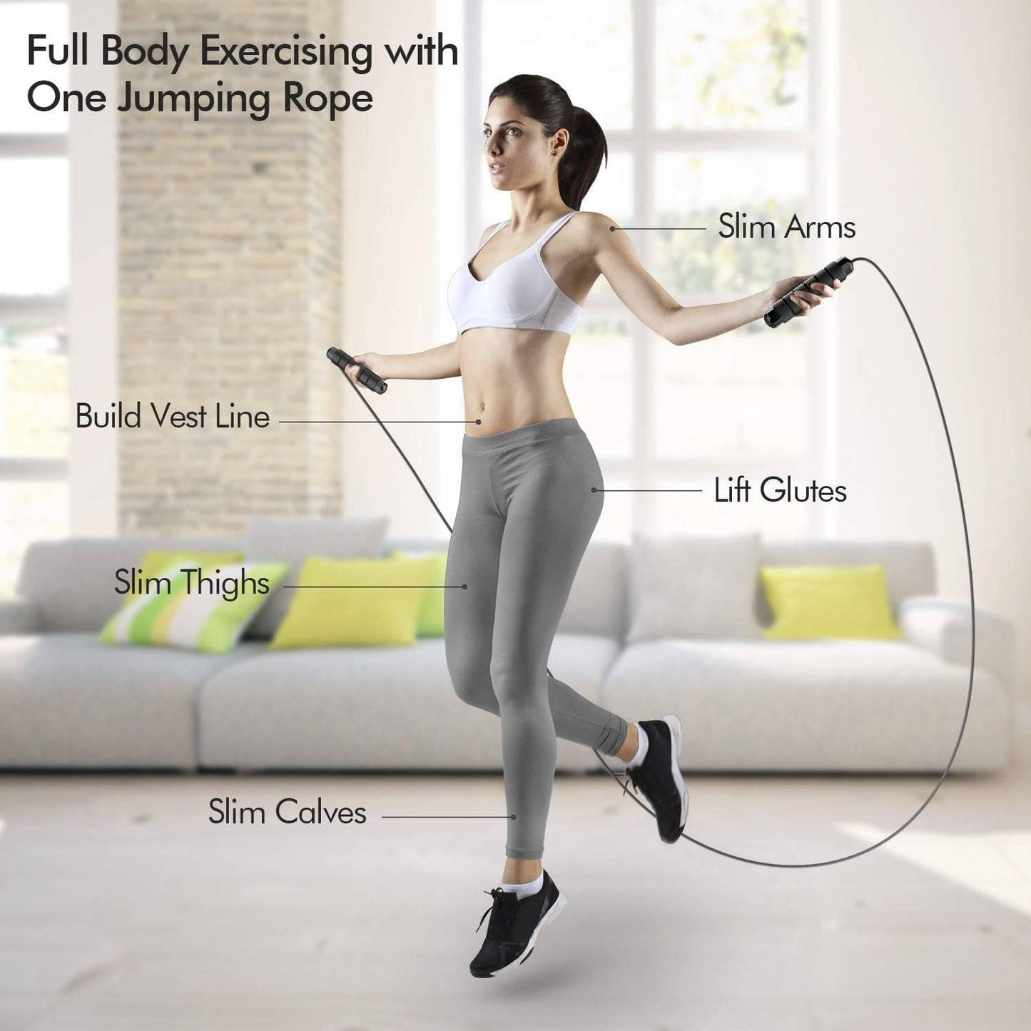Tangle-Free Adjustable Steel Jump Rope with Ball Bearings