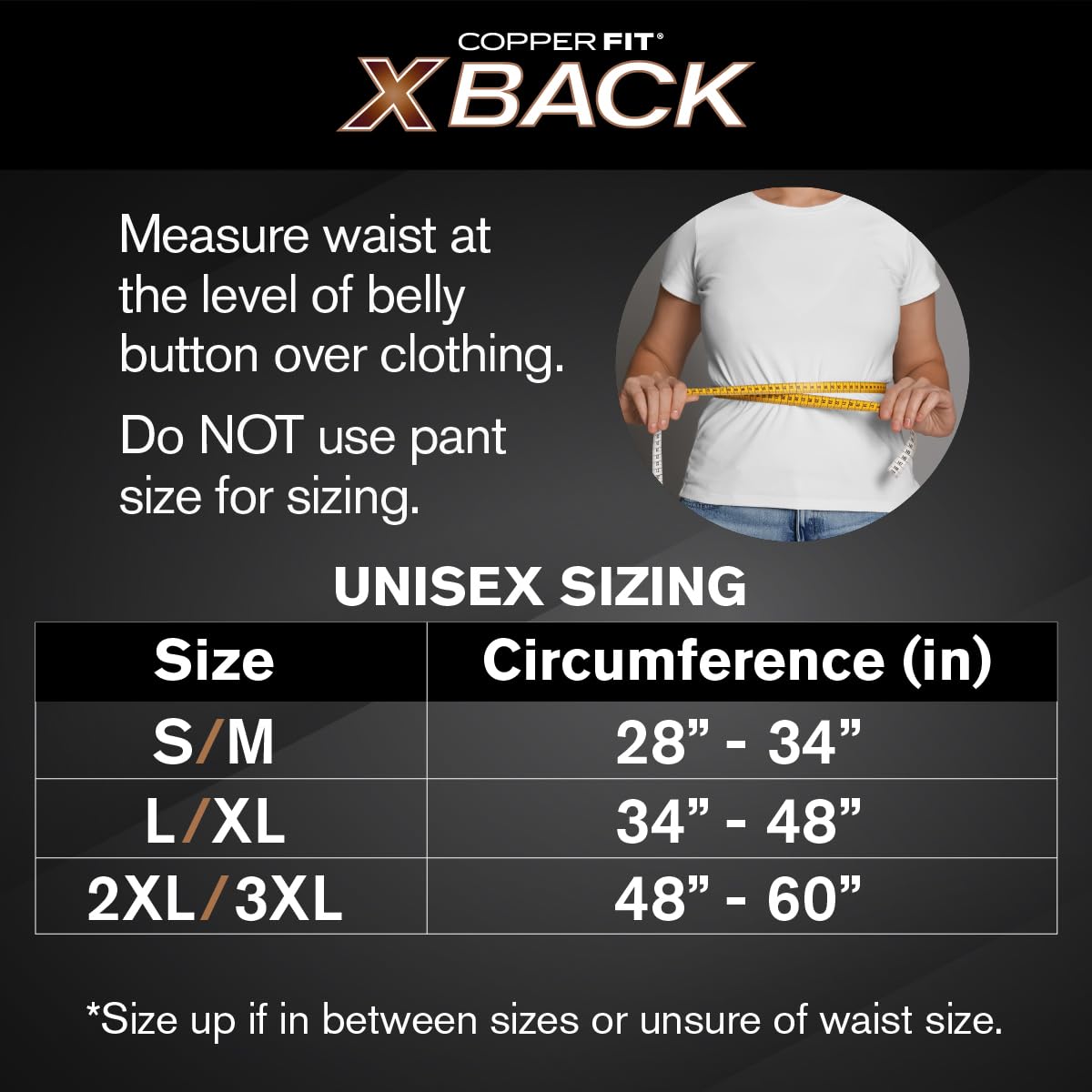 Copper Fit X-Back Brace for Lower Back Pain and Lumbar Support - Adjustable and Breathable Design
