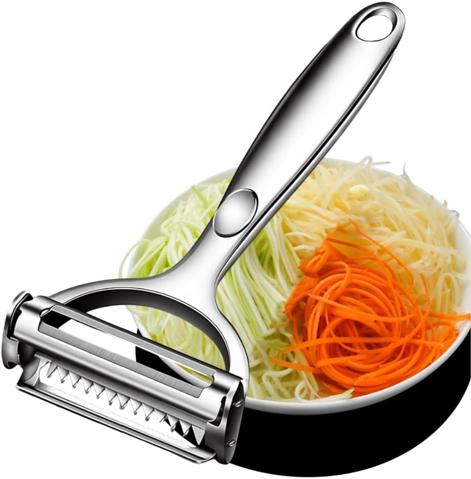 Multifunction Vegetable Peeler Julienne Peeler for Kitchen | stainless steel 2 in 1 julienne vegetable peeler for potato ,cabbage,carrot,cucumber,fruit