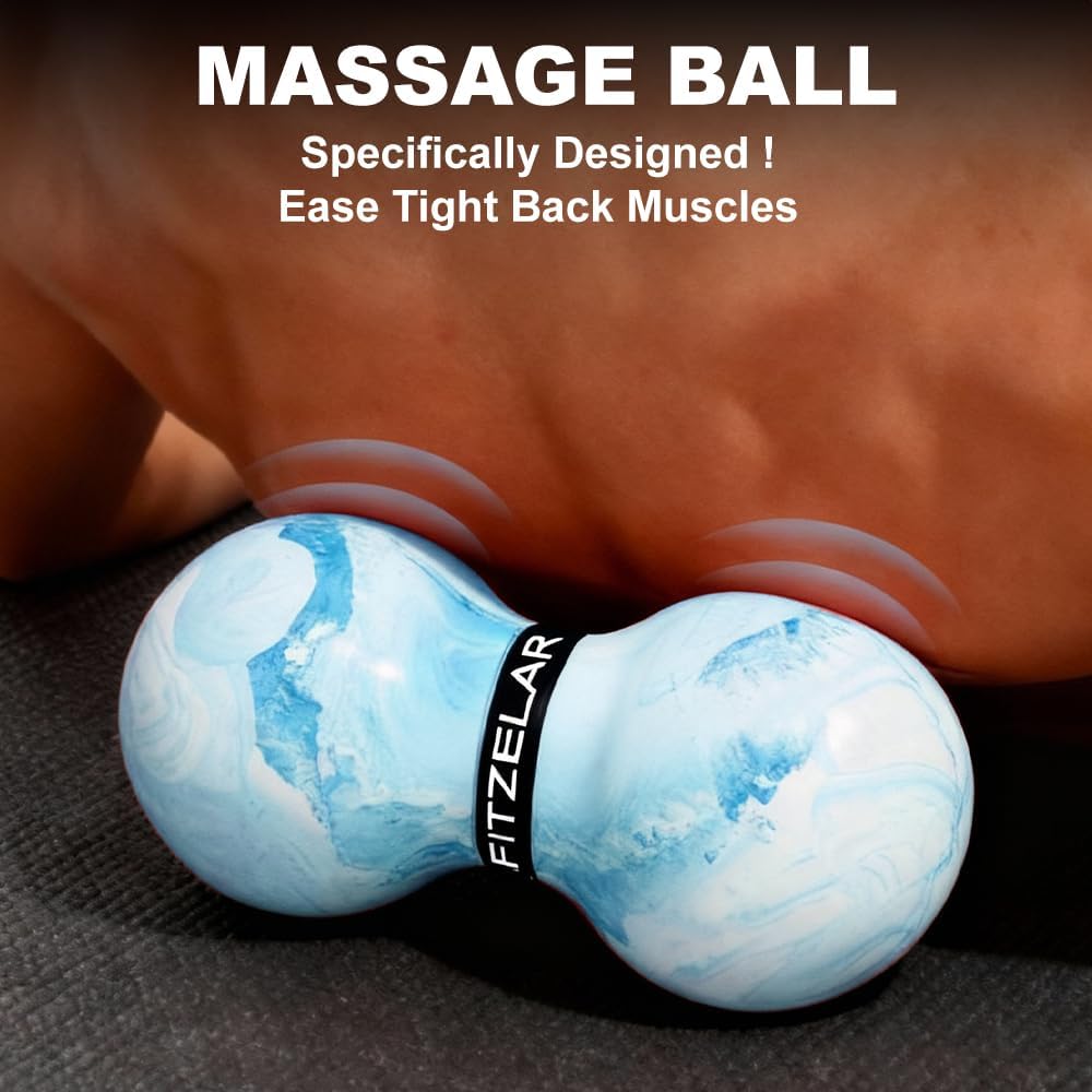 FITZELAR Double Lacrosse Massage Ball for Myofascial Release and Trigger Point Therapy
