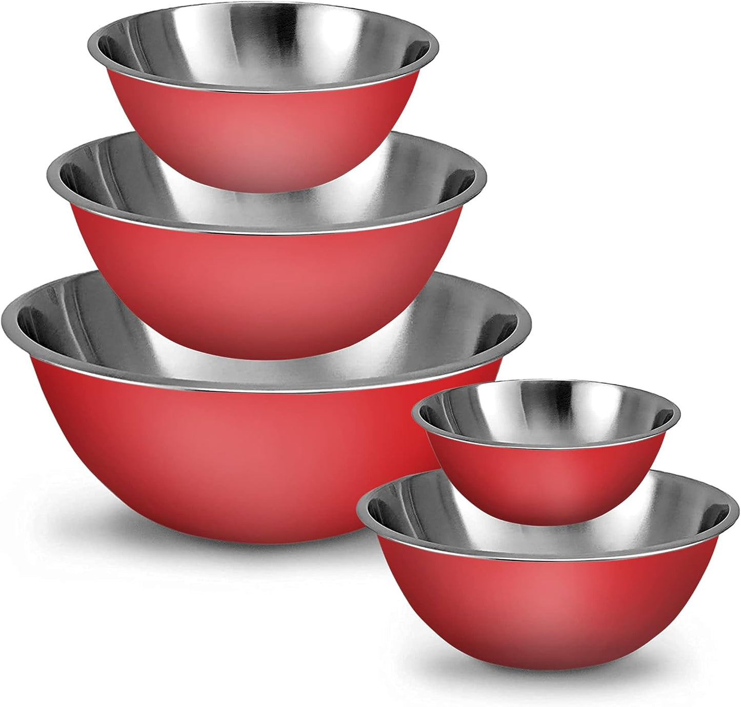 WHYSKO Stainless Steel Mixing Bowls Set, 5-Piece Meal Prep & Food Storage | .75, 1.5, 3, 4 & 5 Quart Metal Mixing Bowls Set for Prep, Serving, Baking & Food Storage, Ecofriendly, Dishwasher Safe