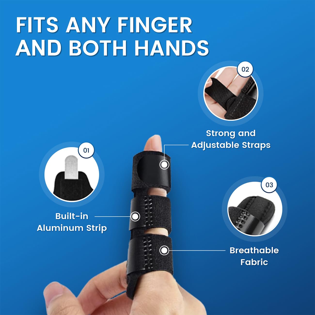 Simplation Trigger Finger Splint and Ice Pack Set for Pain Relief