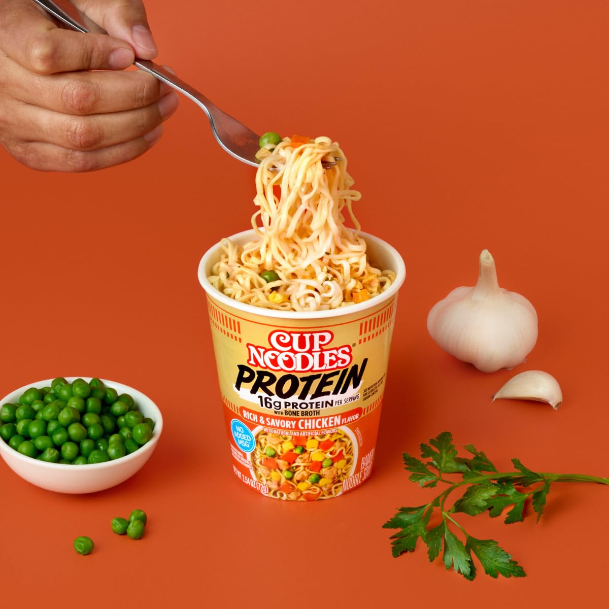 Nissin Cup Noodles Protein Ramen Chicken Flavor with Bone Broth 16g Protein 6 Pack