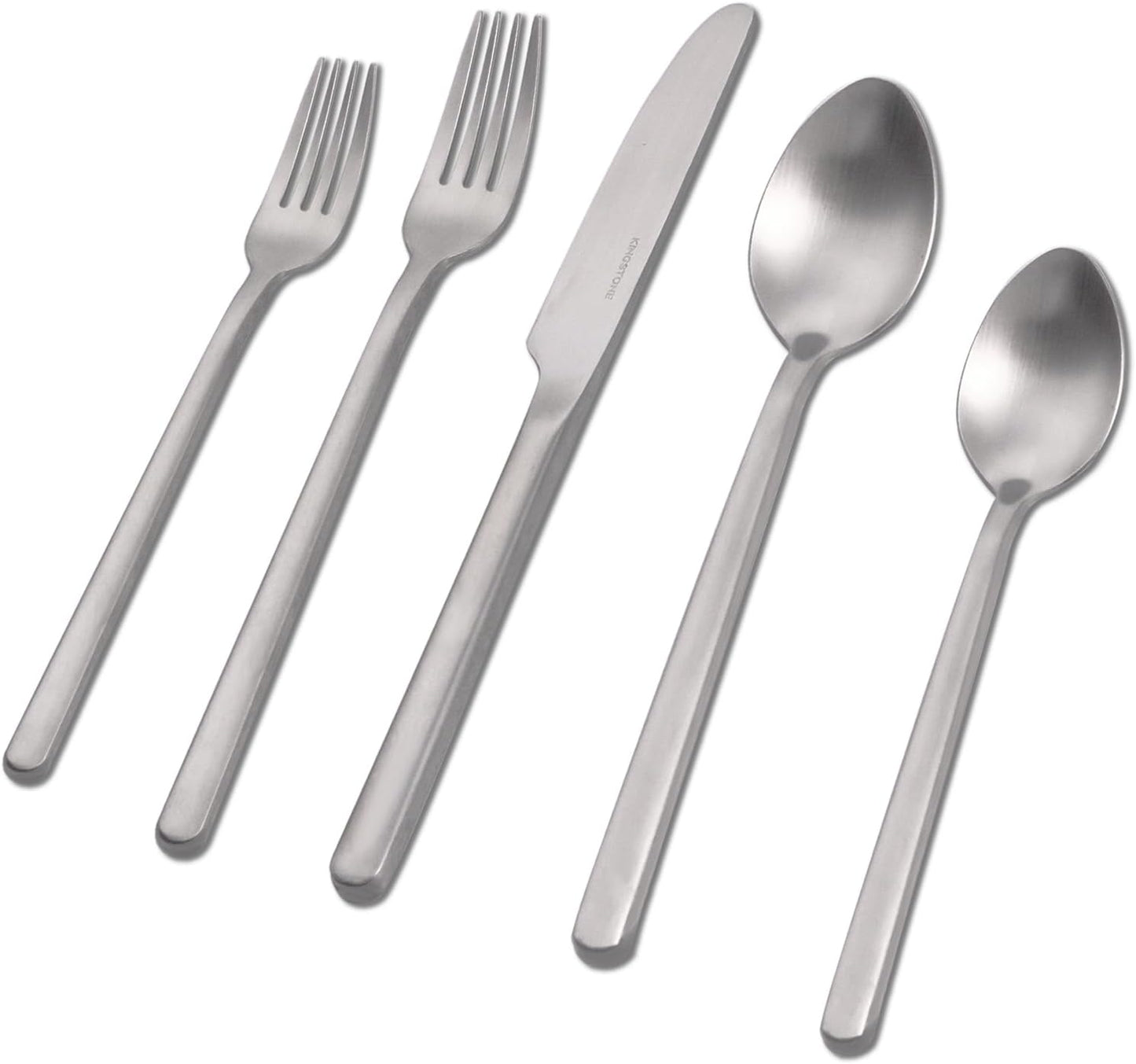 KINGSTONE 40 Piece Silverware Set, Flatware Set for 8, 18/10 Stainless Steel Cutlery Set Mirror Polished Modern Design Dishwasher Safe