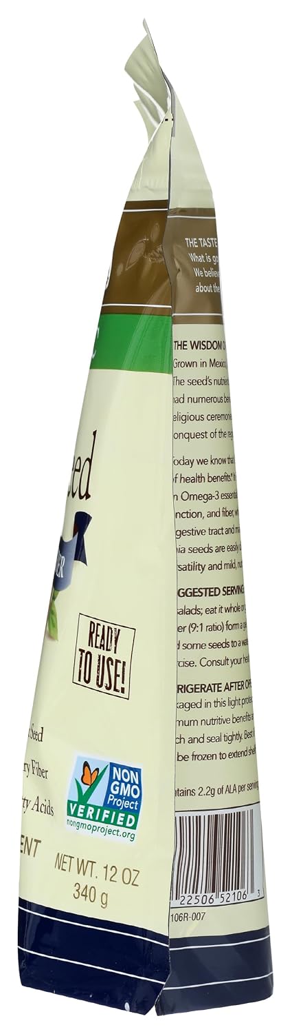 Spectrum Essentials Organic Chia Seed, Omega-3 & Fiber, 12 oz