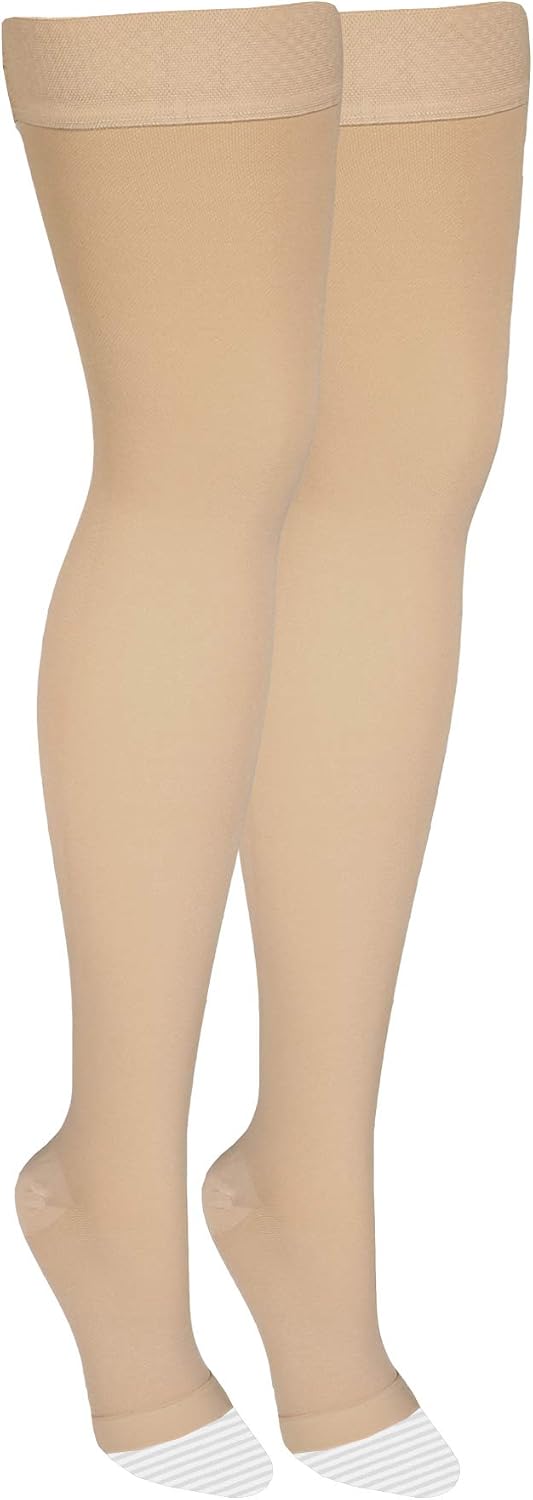 Amazon Basic Care Medical Compression Stockings 20-30 mmHg Beige Medium