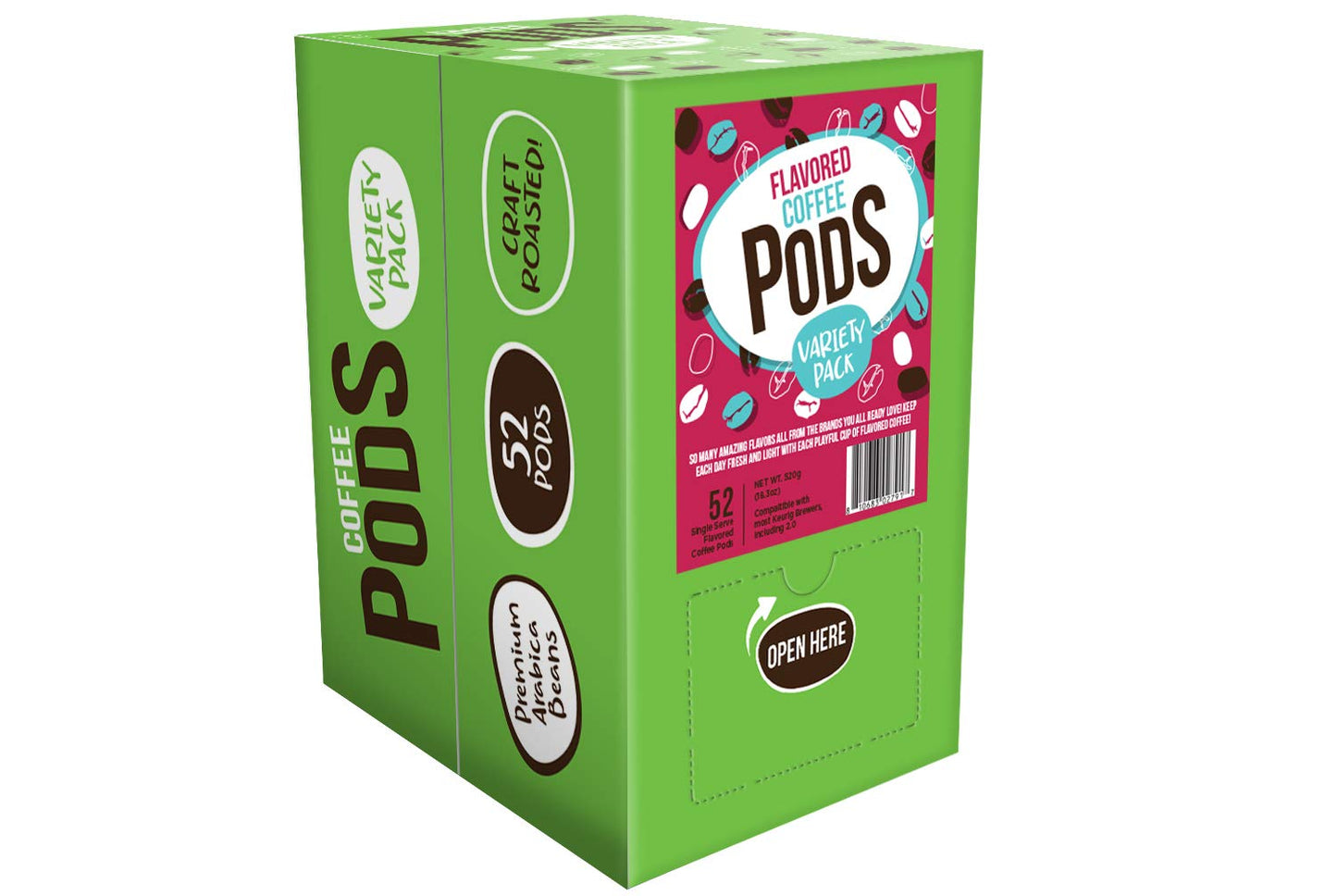 Coffee Pod Variety Packs Flavored Sampler Assorted Compatible with 2.0 K-Cup Brewers Variety Pack 52 Count