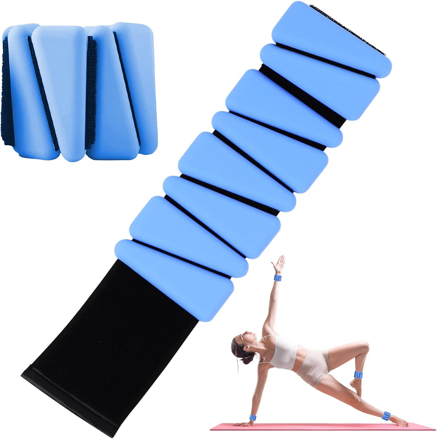 Adjustable Wrist Weights Set of 2, 1lb Each, for Women & Men, Silicone, Sweat-Proof