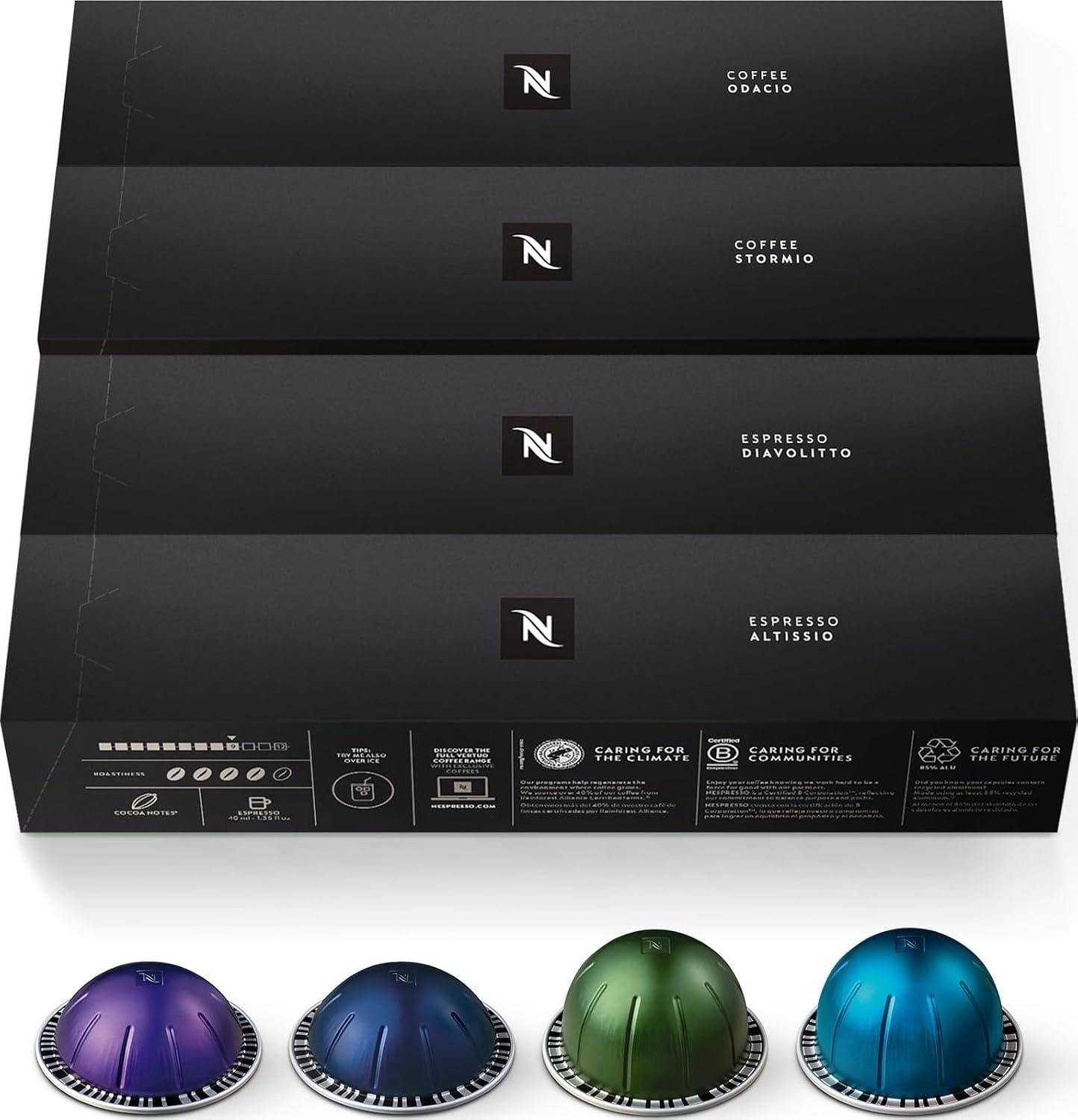 Nespresso Vertuo Dark Roast Coffee and Espresso Pods Variety Pack