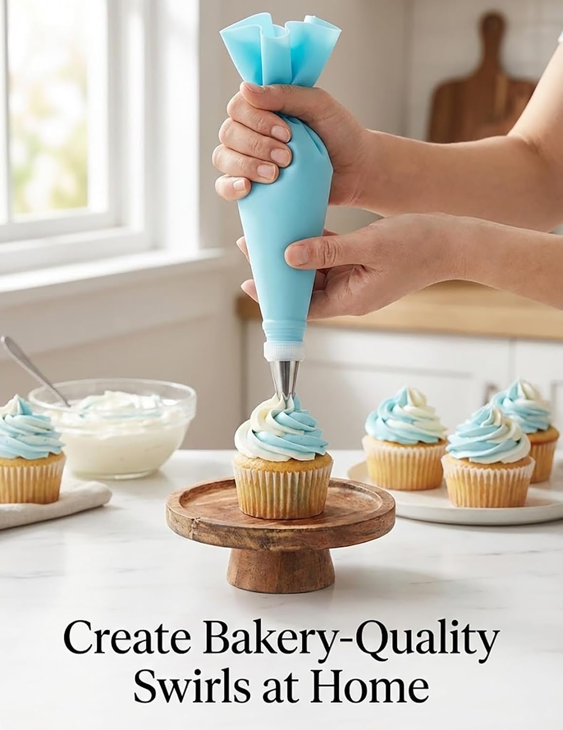 Piping Bags and Tips Set, Reusable Cake Decorating Supplies with 2 Reusable Bags, 12 Icing Tips, 2 Silicone Rings, 2 Couplers and 3 Scrapers, Cake Baking Tools for Cookie Icing Cupcakes
