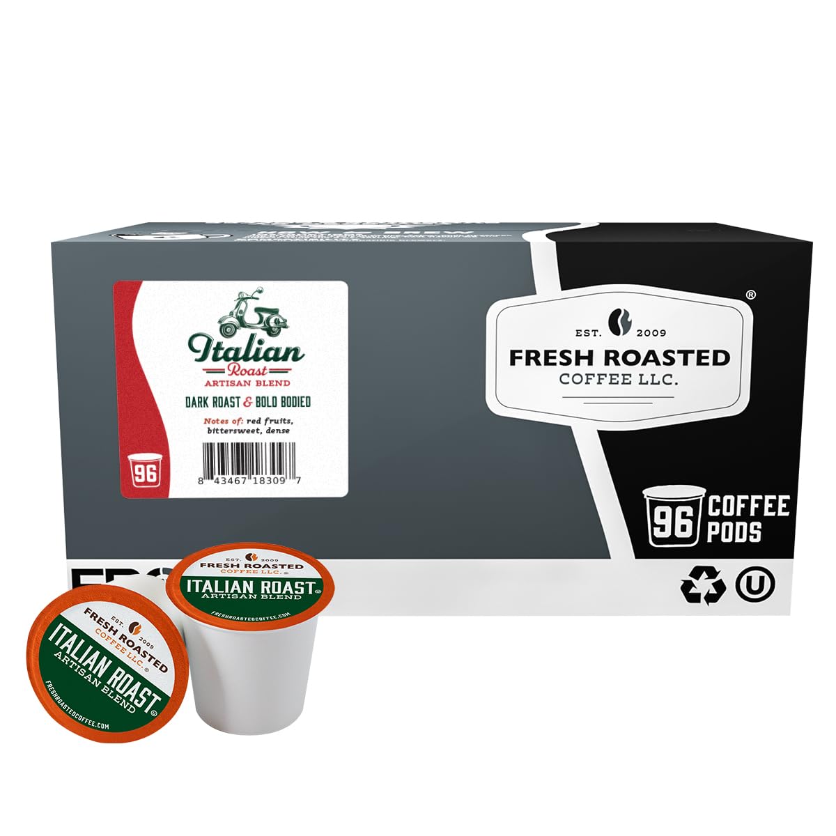 Italian Roast Dark Coffee K-Cup Pods for Keurig Brewers, 96 Count Loose Pack
