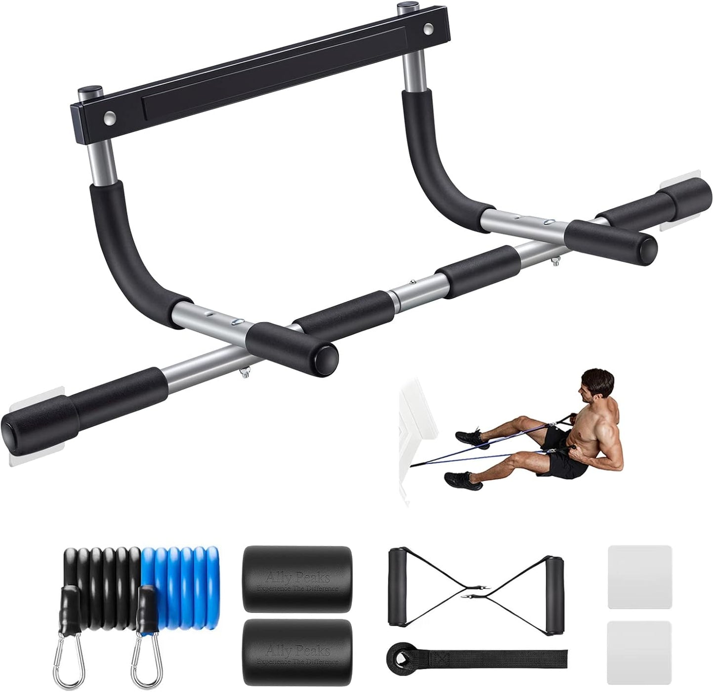 Ally Peaks Pull Up Bar for Doorway | 440 lbs Capacity Strength Training