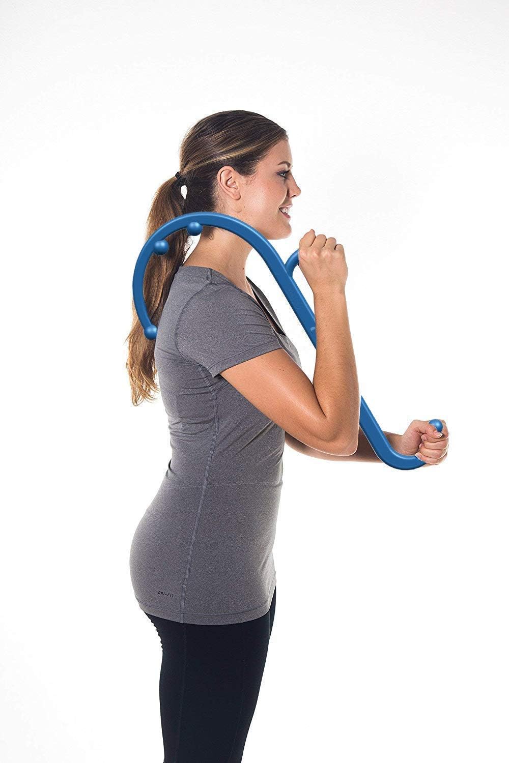 LiBa Blue Handheld Back Neck Shoulder Massager for Pain Relief