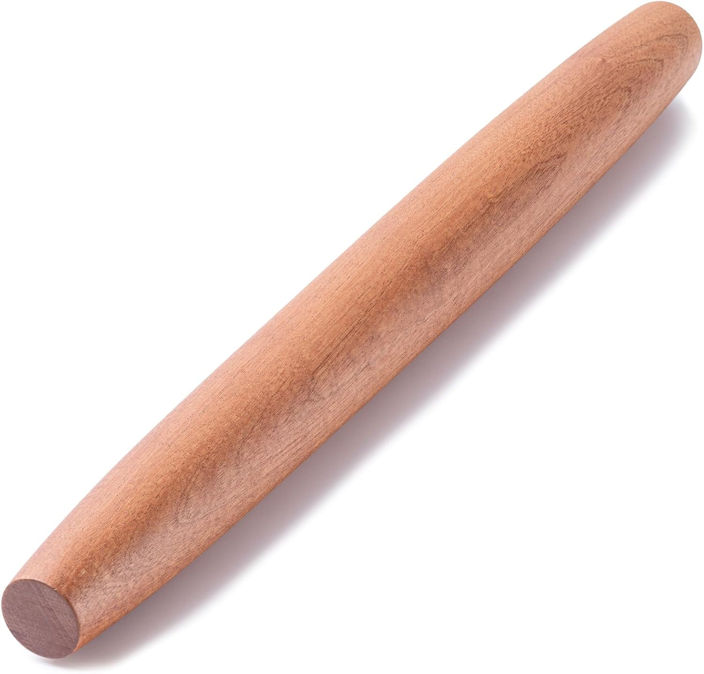 Aisoso French Rolling Pin, 17.7 Inches Wood Rolling Pin for Baking Extra Long Thickened, Classic Wooden Dough Roller for Fondant Pizza Pie Crust Cookie Pastry, Essential Kitchen Utensil, Brown