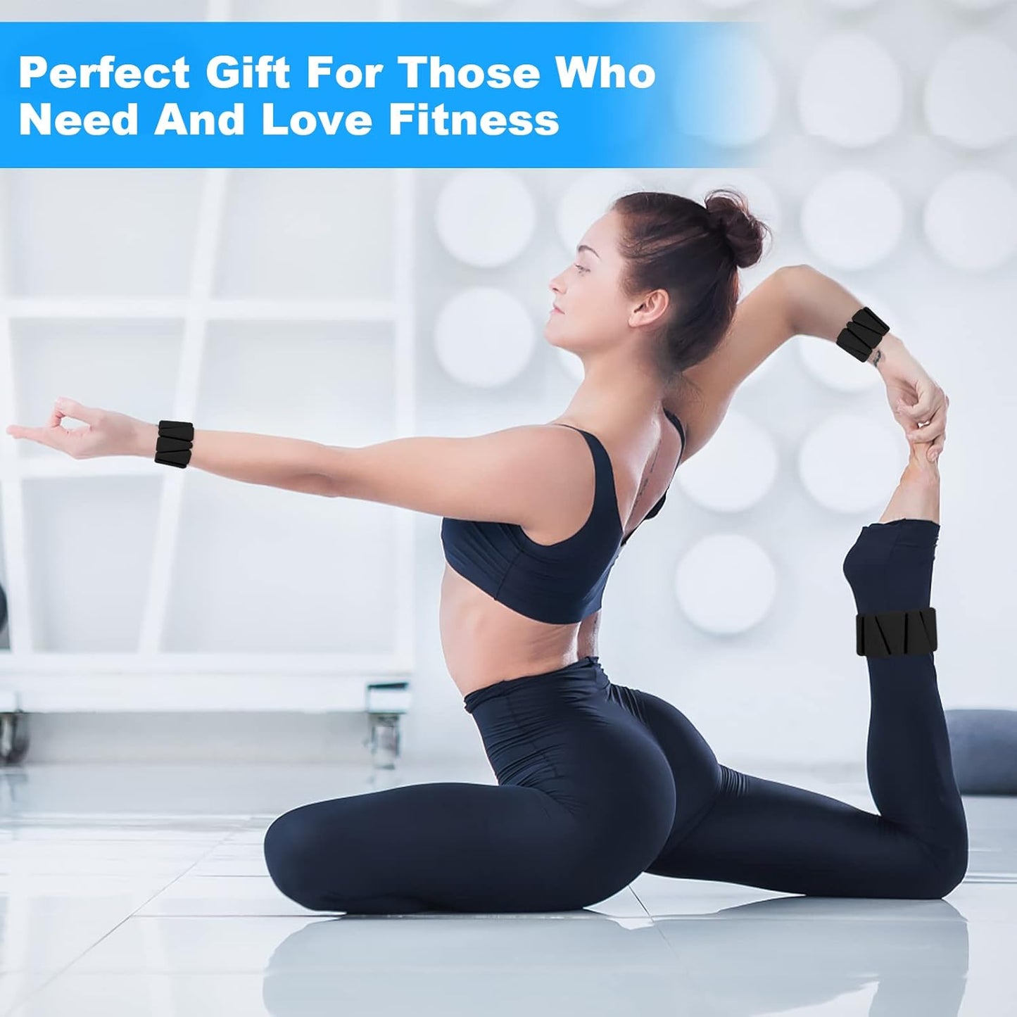 Adjustable Wrist Weights Set of 2, 1lb Each, for Women & Men, Silicone, Sweat-Proof
