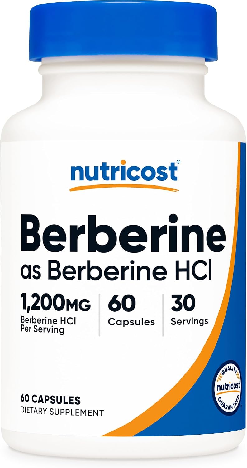 Nutricost Berberine HCl 1200mg , 60 Vegetarian Capsules - Gluten Free & Non-GMO